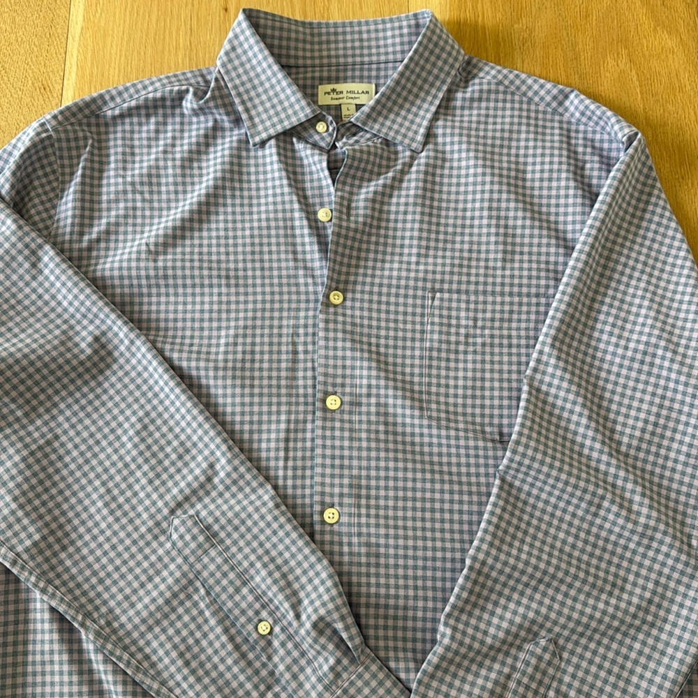 Peter Millar button down collared shirt size l